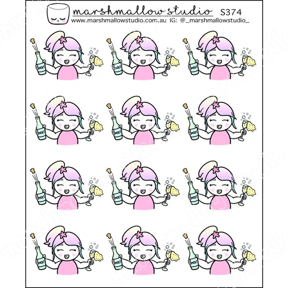 SHEILA SUGAR - CHAMPERS - PLANNER STICKERS - S374 - Marshmallow Studio