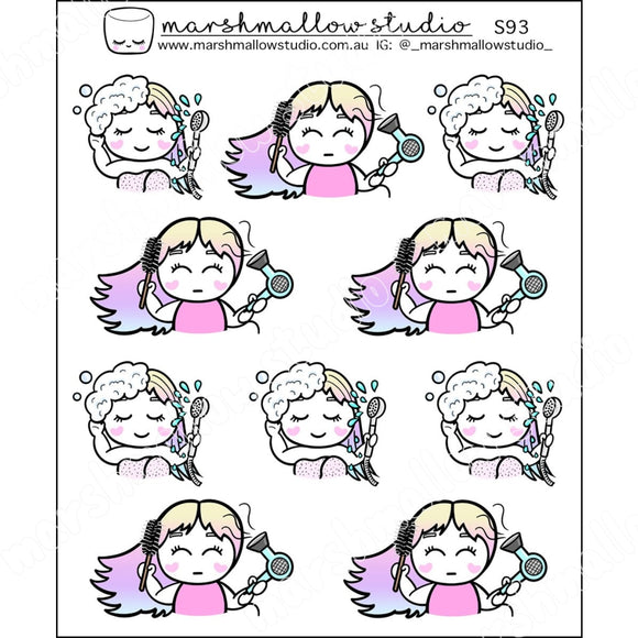 SHEILA SUGAR - HAIR CARE - PLANNER STICKERS - S93 - Marshmallow Studio