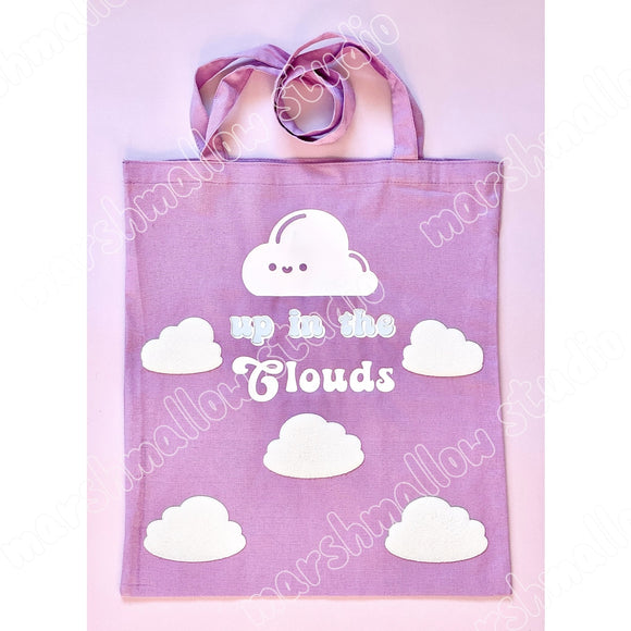 UP IN THE CLOUDS (PUFFED CLOUDS) - LILAC TOTE BAG - LIMITED EDITION - Marshmallow Studio
